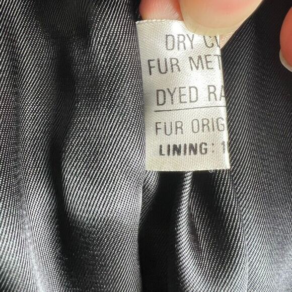 Niki Jacket Girls 7 Black Genuine Rabbit Fur Zip Up Mock Neck - Picture 12 of 13